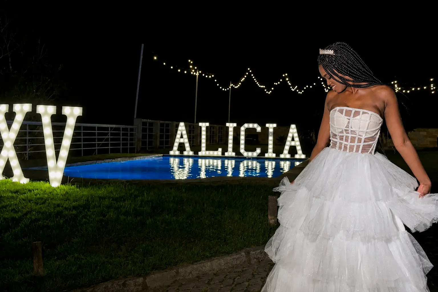 Debutante em sua celebração de 15 anos